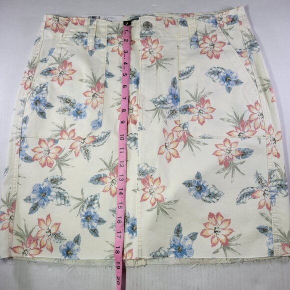 NWT Seven7 Floral A-Line Skirt - Cream with Blue and Pink - Picture 3 of 8